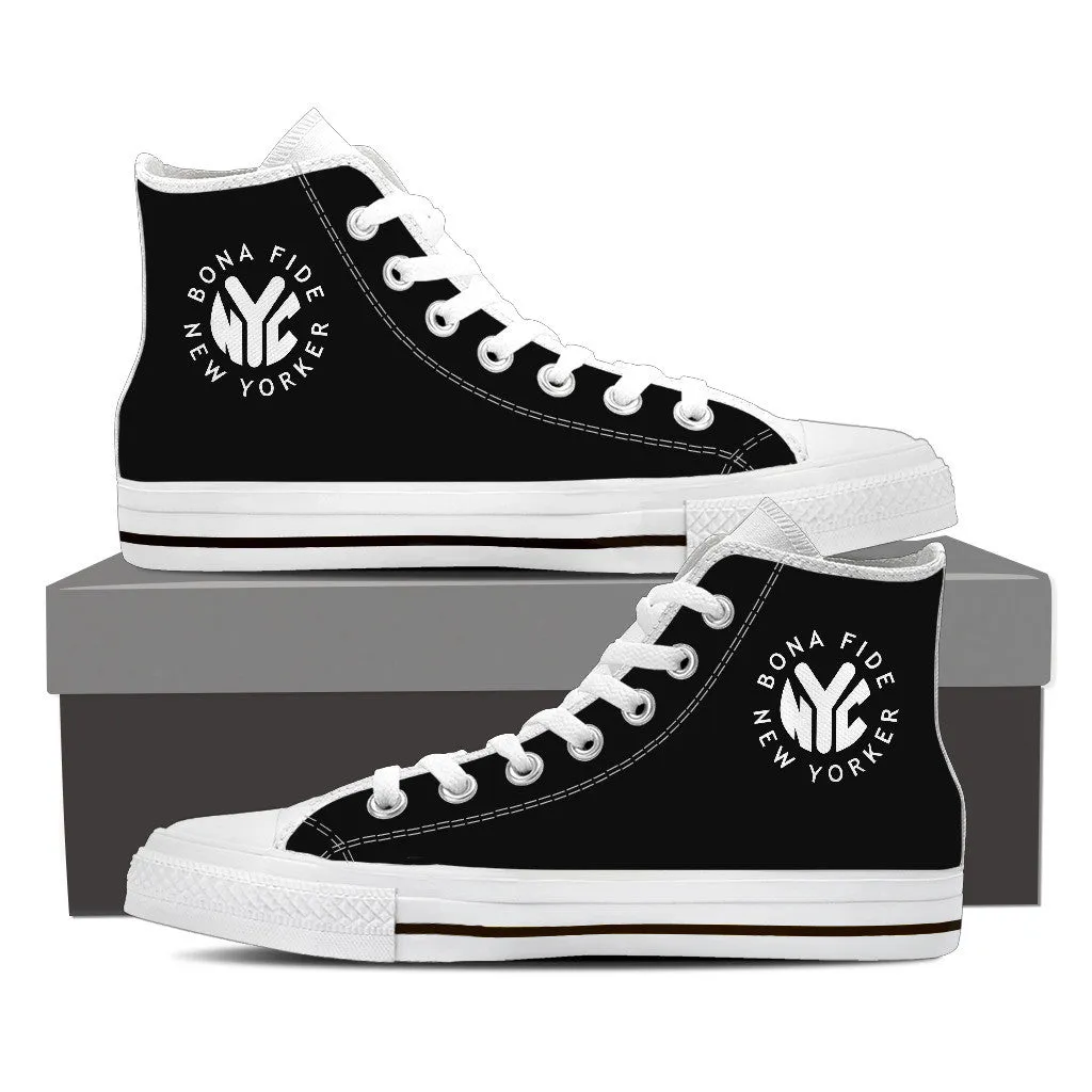 BFNY Logo'd High Top Sneakers (Black and White)