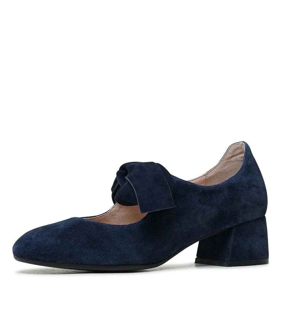 Chiara Navy Suede Heels