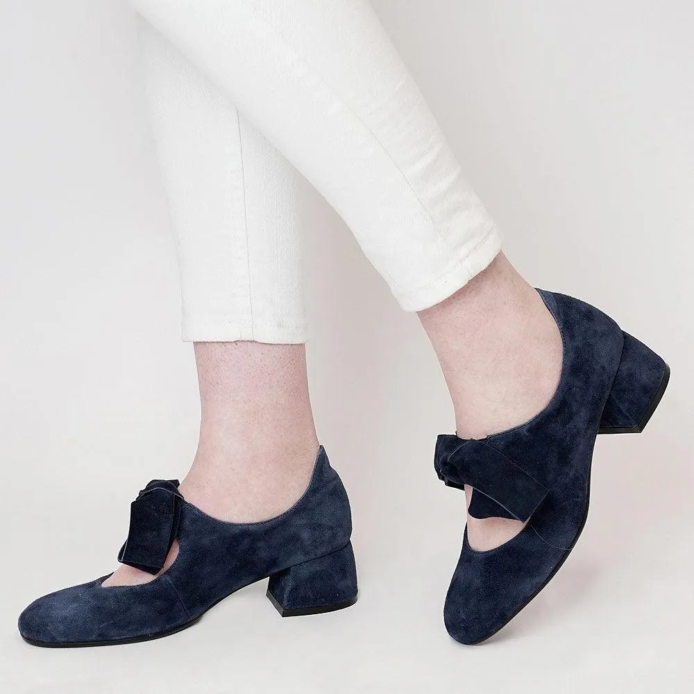 Chiara Navy Suede Heels