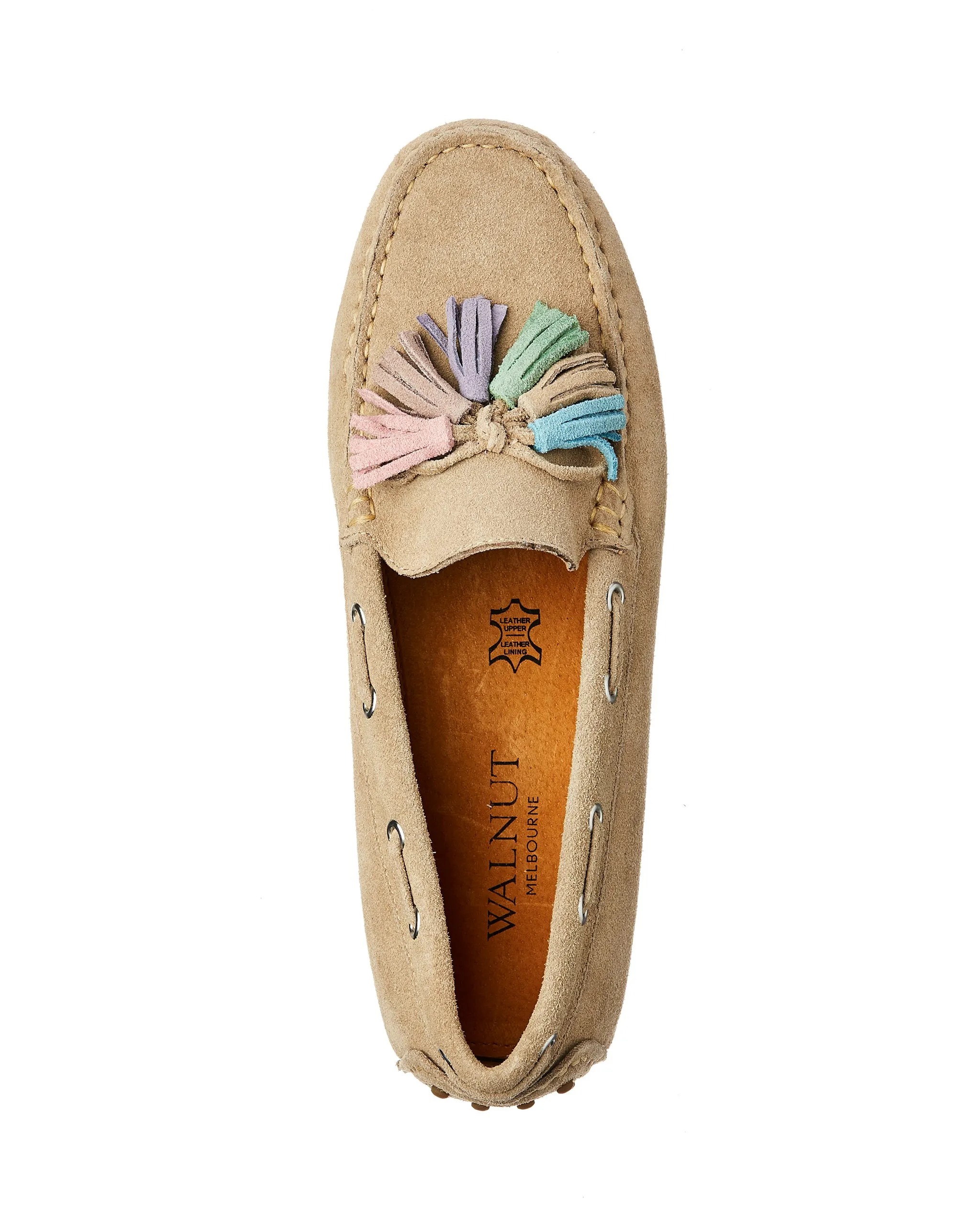 Daria Suede Tassel Loafer Bone