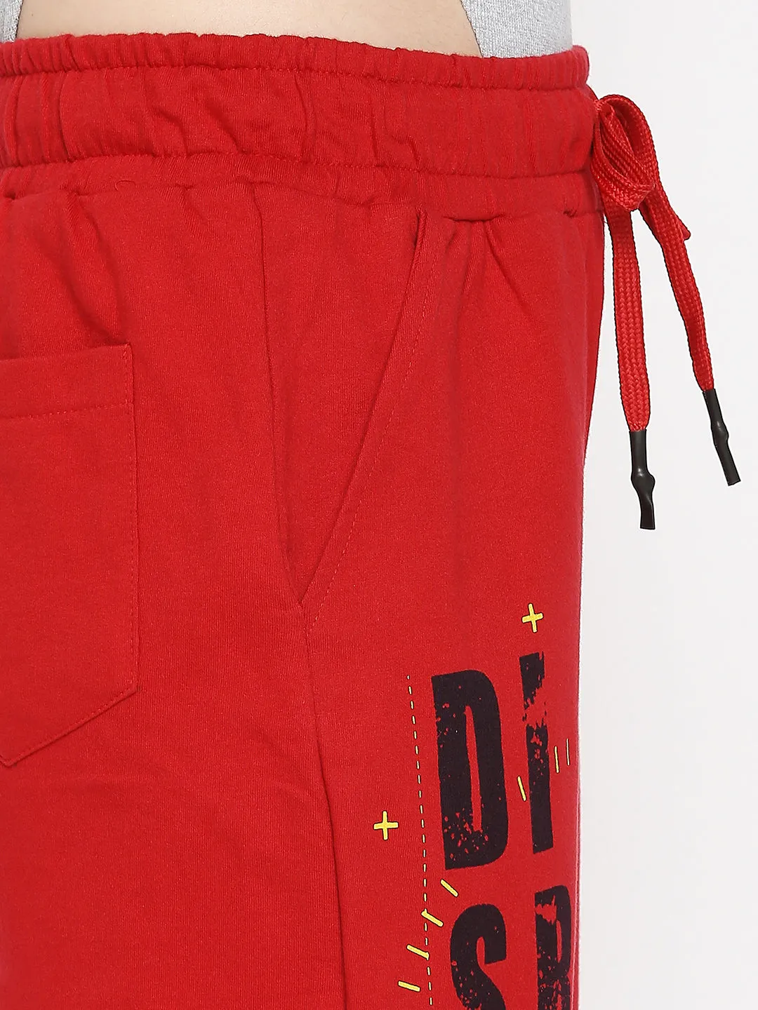 Disrupt Red Graphic Print Regular Fit Joggers For Women