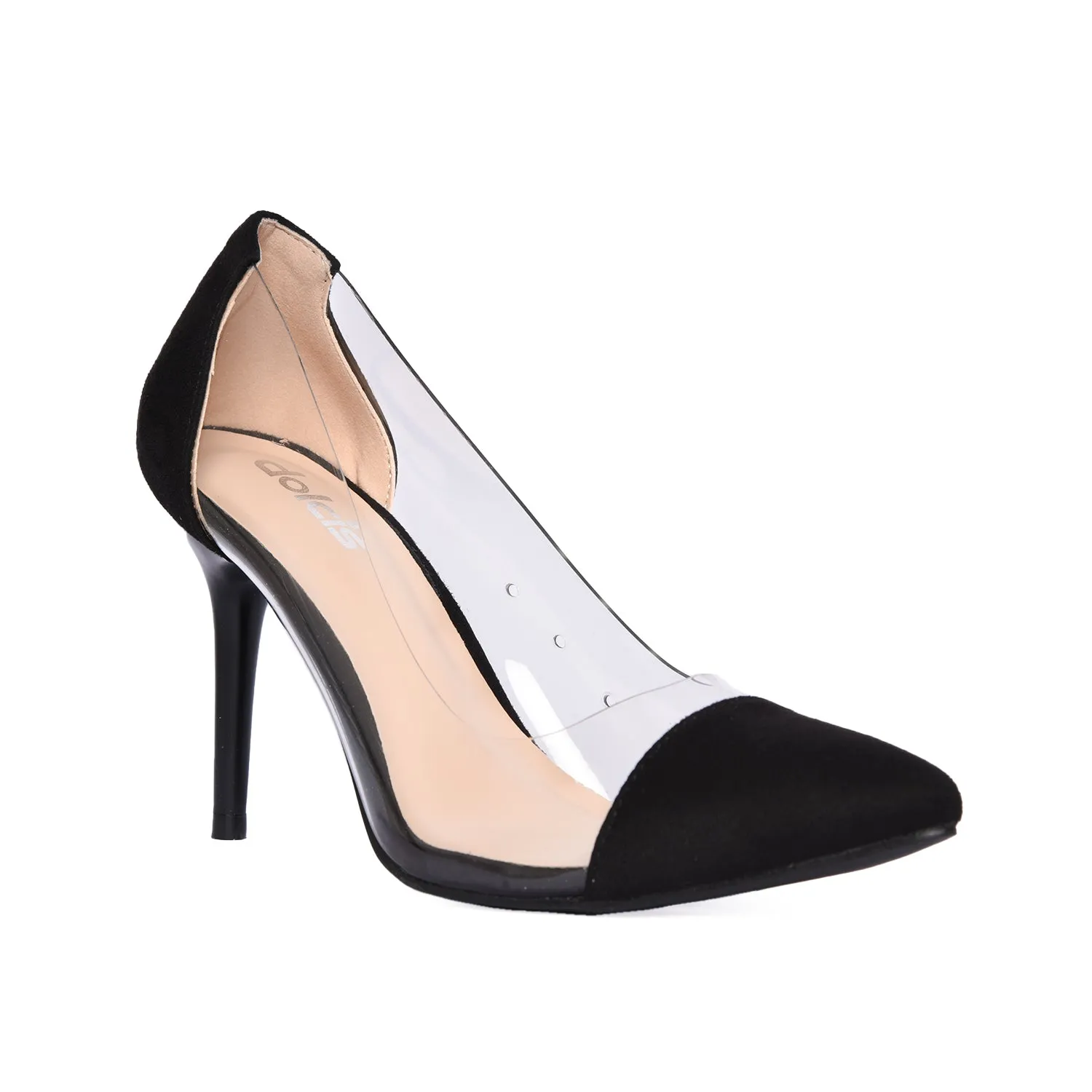 Elegant Black and Clear High Heel Pumps | 422G-C