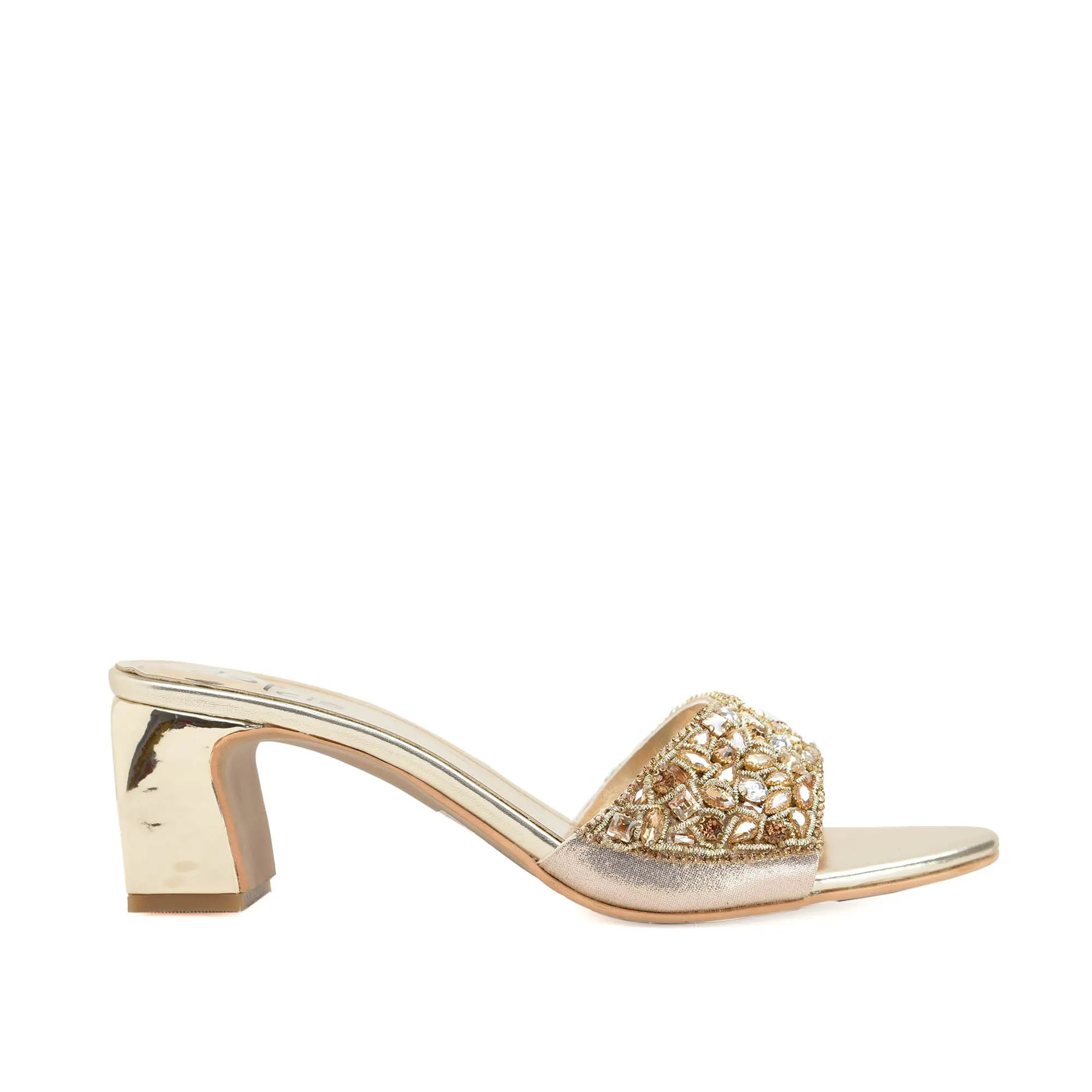 Elegant Gold Embellished Heels | 593H-X