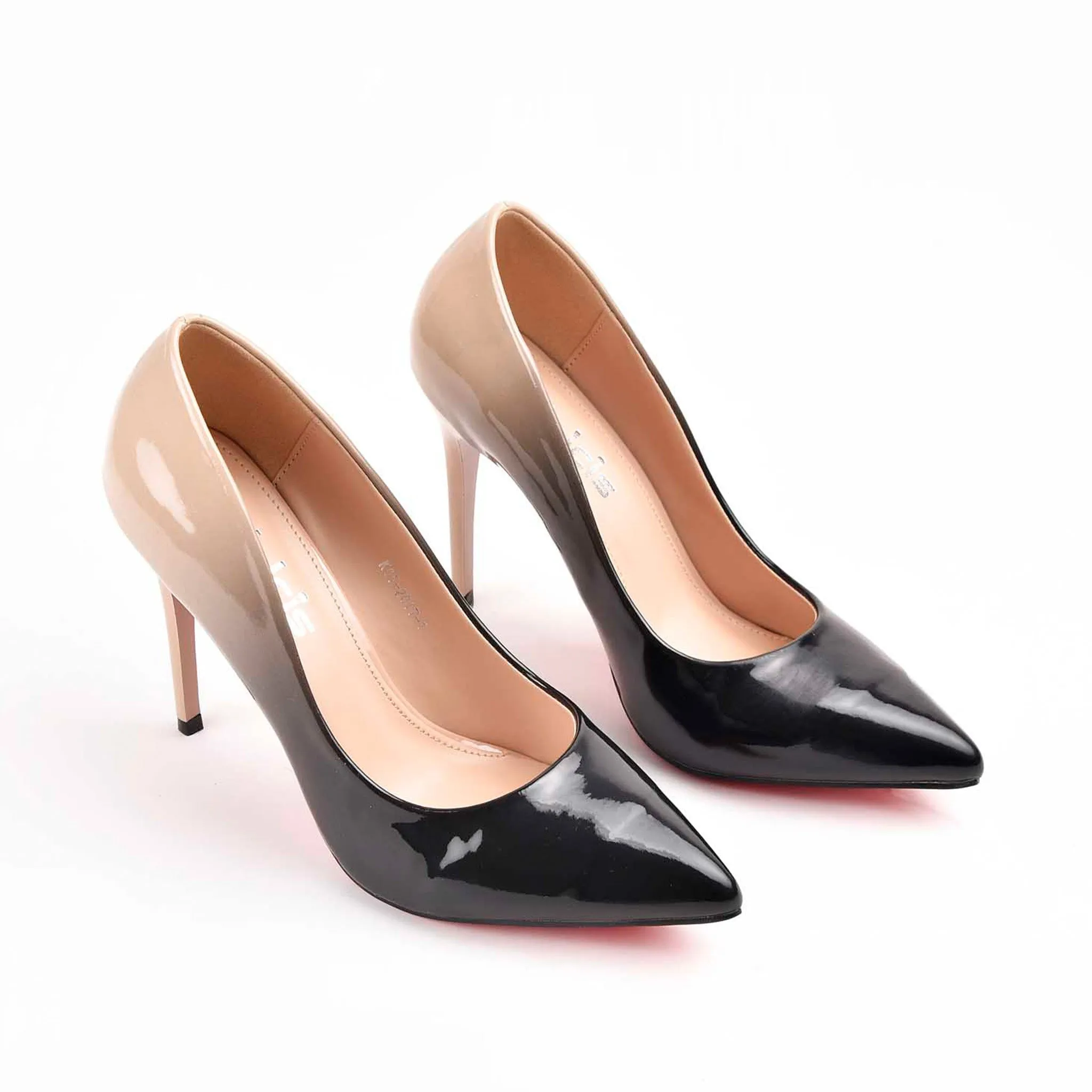 Elegant Nude and Black Gradient Stiletto Heels | 475M-F