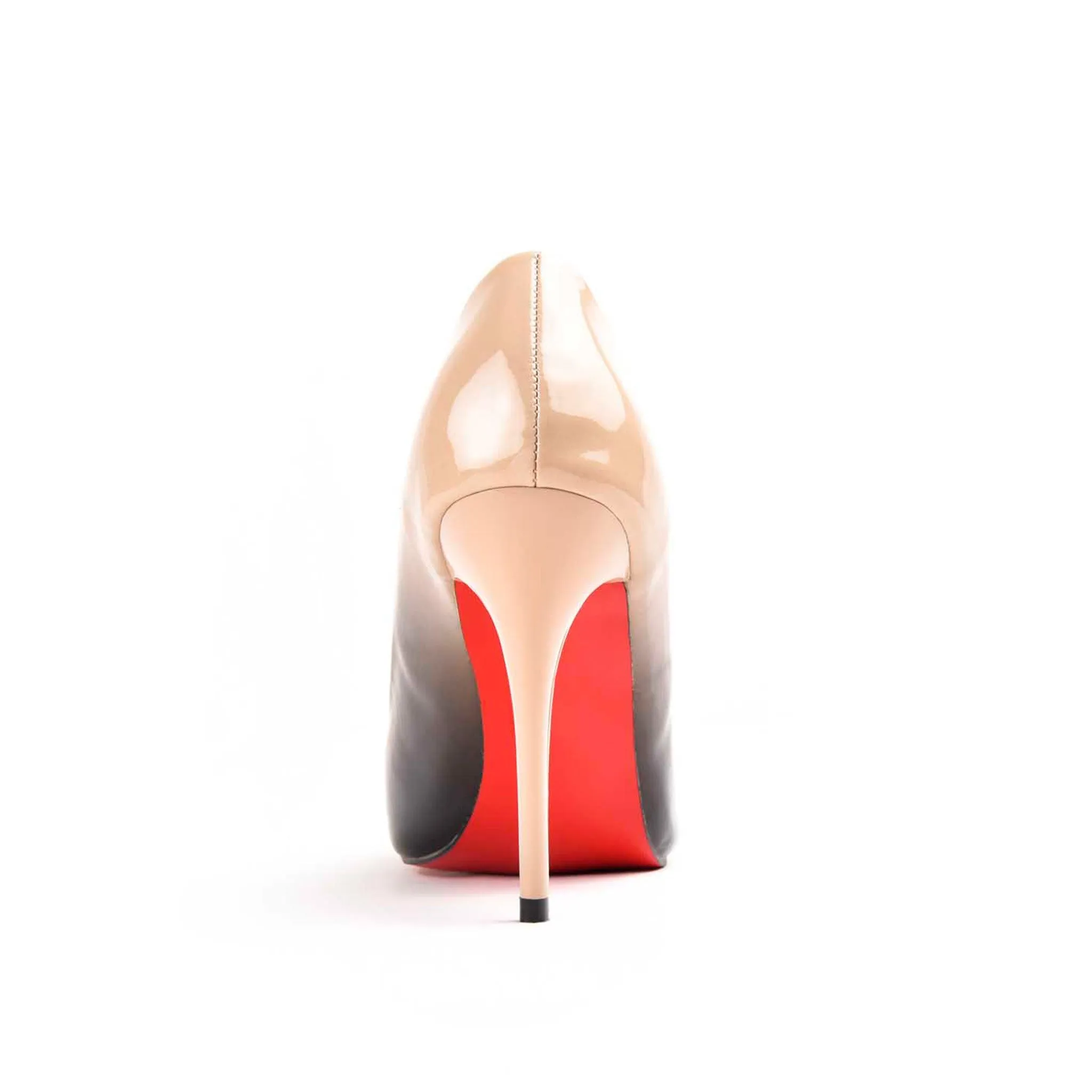 Elegant Nude and Black Gradient Stiletto Heels | 475M-F