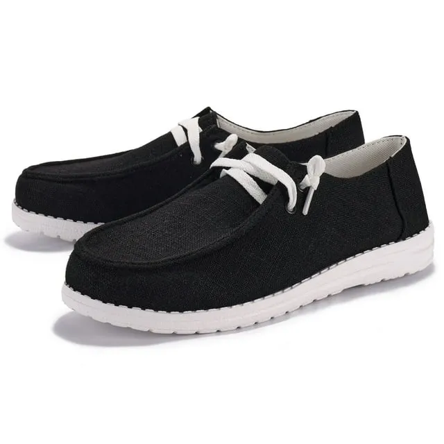 Fashion Women's Black Shoes With White Lace