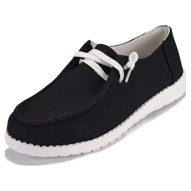 Fashion Women's Black Shoes With White Lace