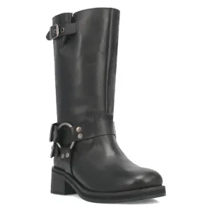 Harlee Leather Boot - Black/Black - DI210-BK