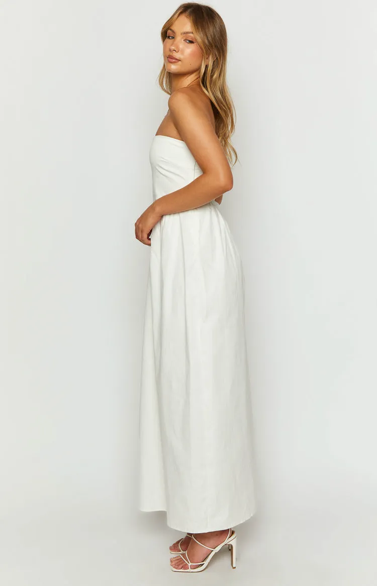 Jazlynn White Strapless Maxi Dress