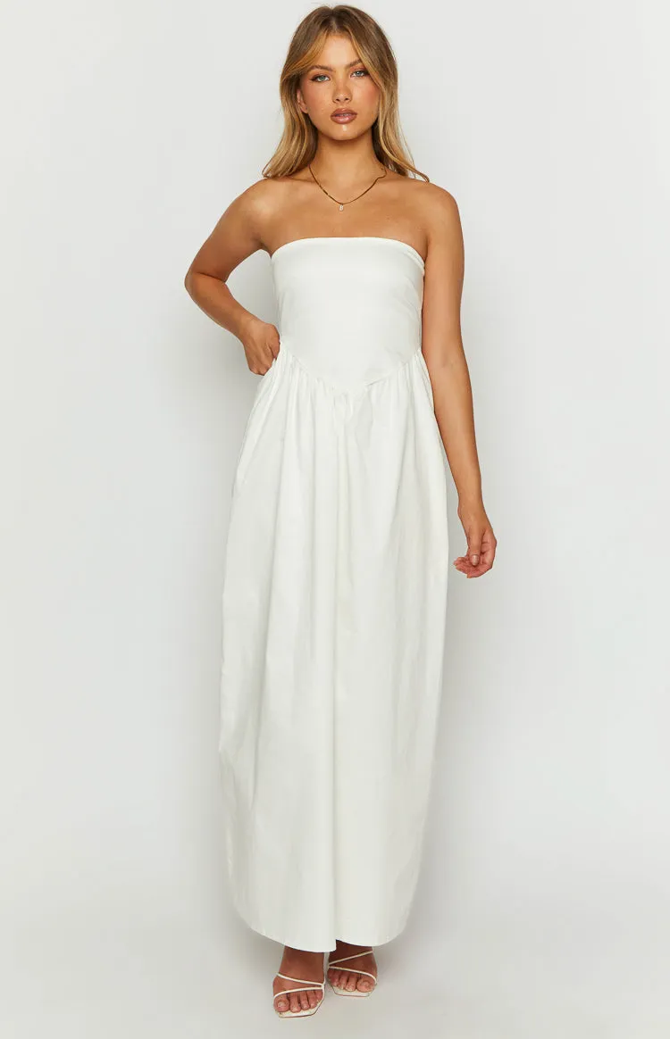 Jazlynn White Strapless Maxi Dress