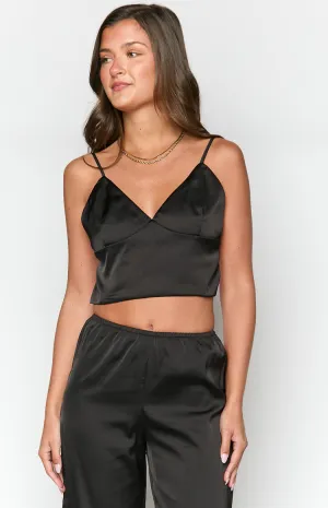 Maddie Black Crop Top