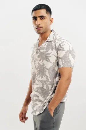 Men's Black Abstract Print Shirt