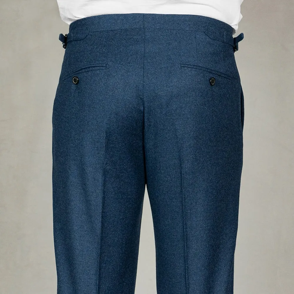 Navy Loro Piana Wool-Cashmere Flannel Trousers