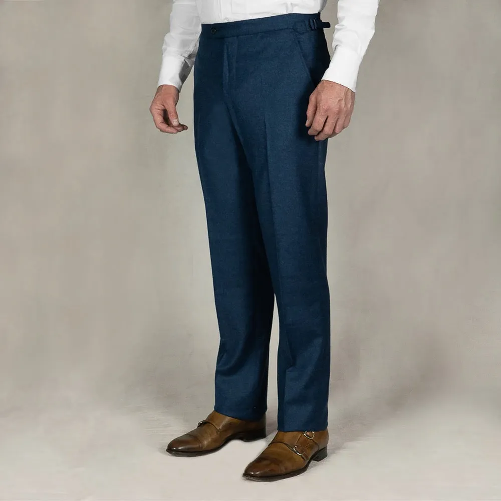 Navy Loro Piana Wool-Cashmere Flannel Trousers