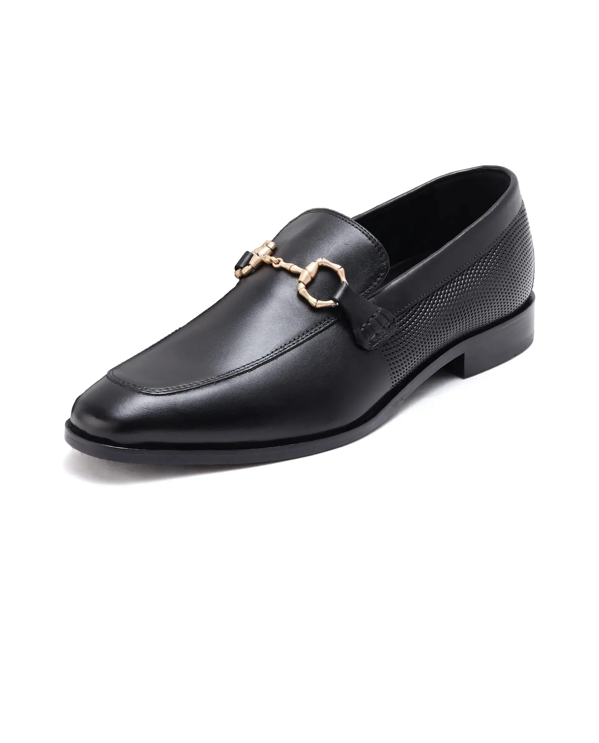 Rare Rabbit Men's Plaza Pro Black Slip-On Genuine Leather Slip-On Loafer