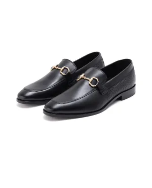 Rare Rabbit Men's Plaza Pro Black Slip-On Genuine Leather Slip-On Loafer