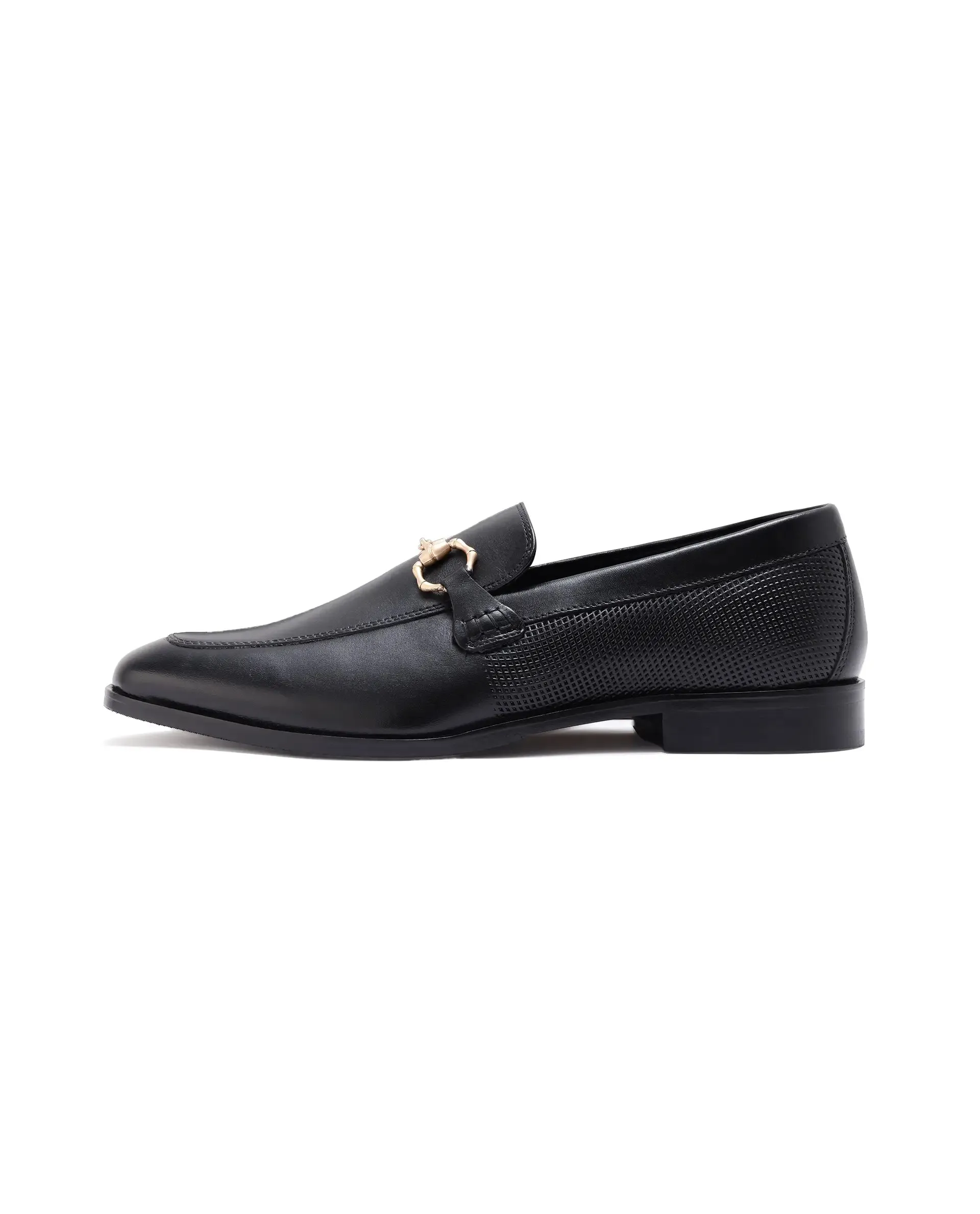 Rare Rabbit Men's Plaza Pro Black Slip-On Genuine Leather Slip-On Loafer