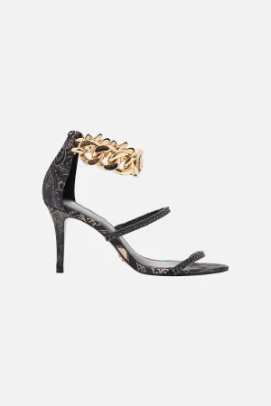 SASKIA CHAIN ANKLET HIGH HEEL SANDAL NOUVEAU NOIR