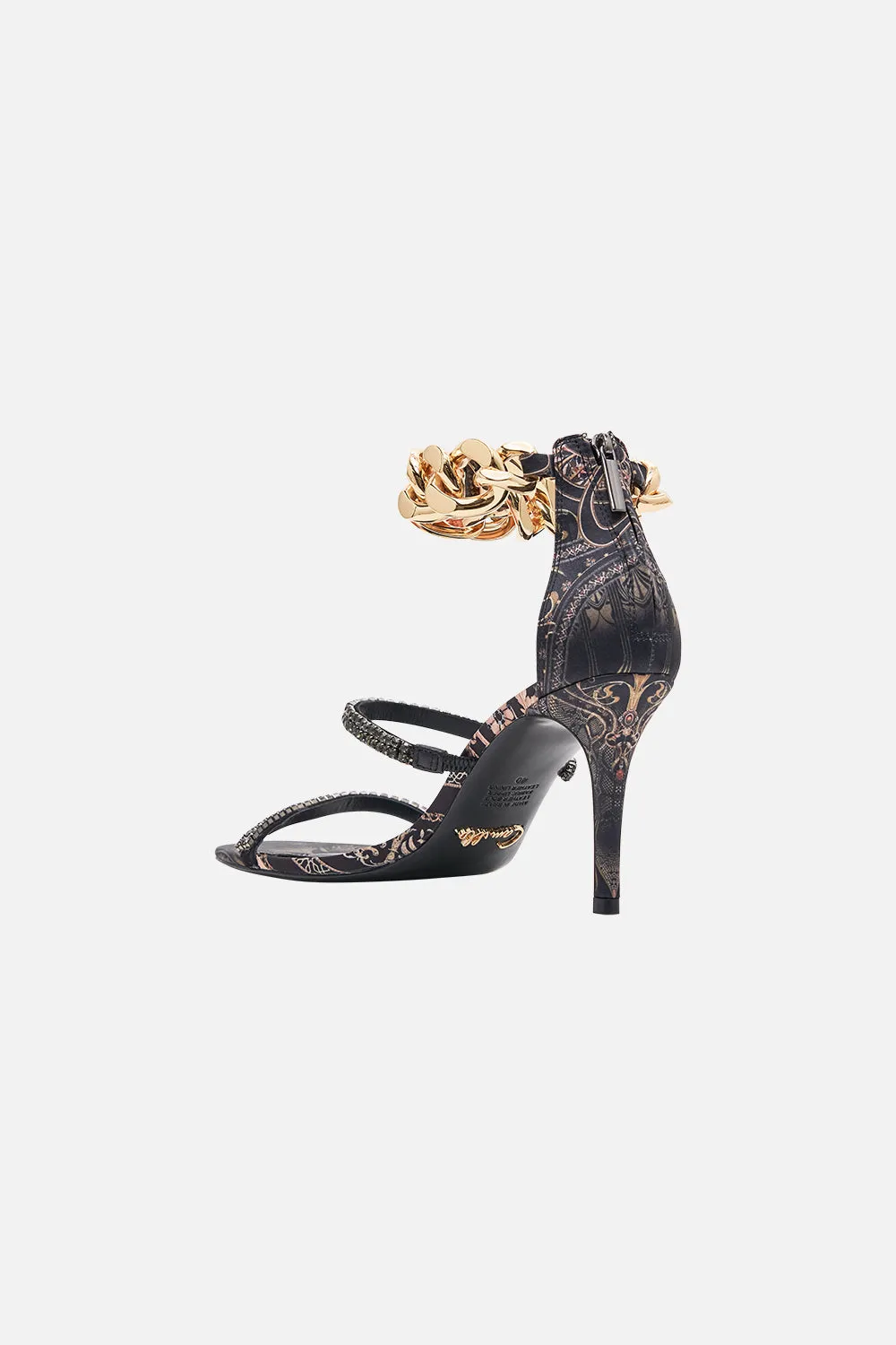 SASKIA CHAIN ANKLET HIGH HEEL SANDAL NOUVEAU NOIR