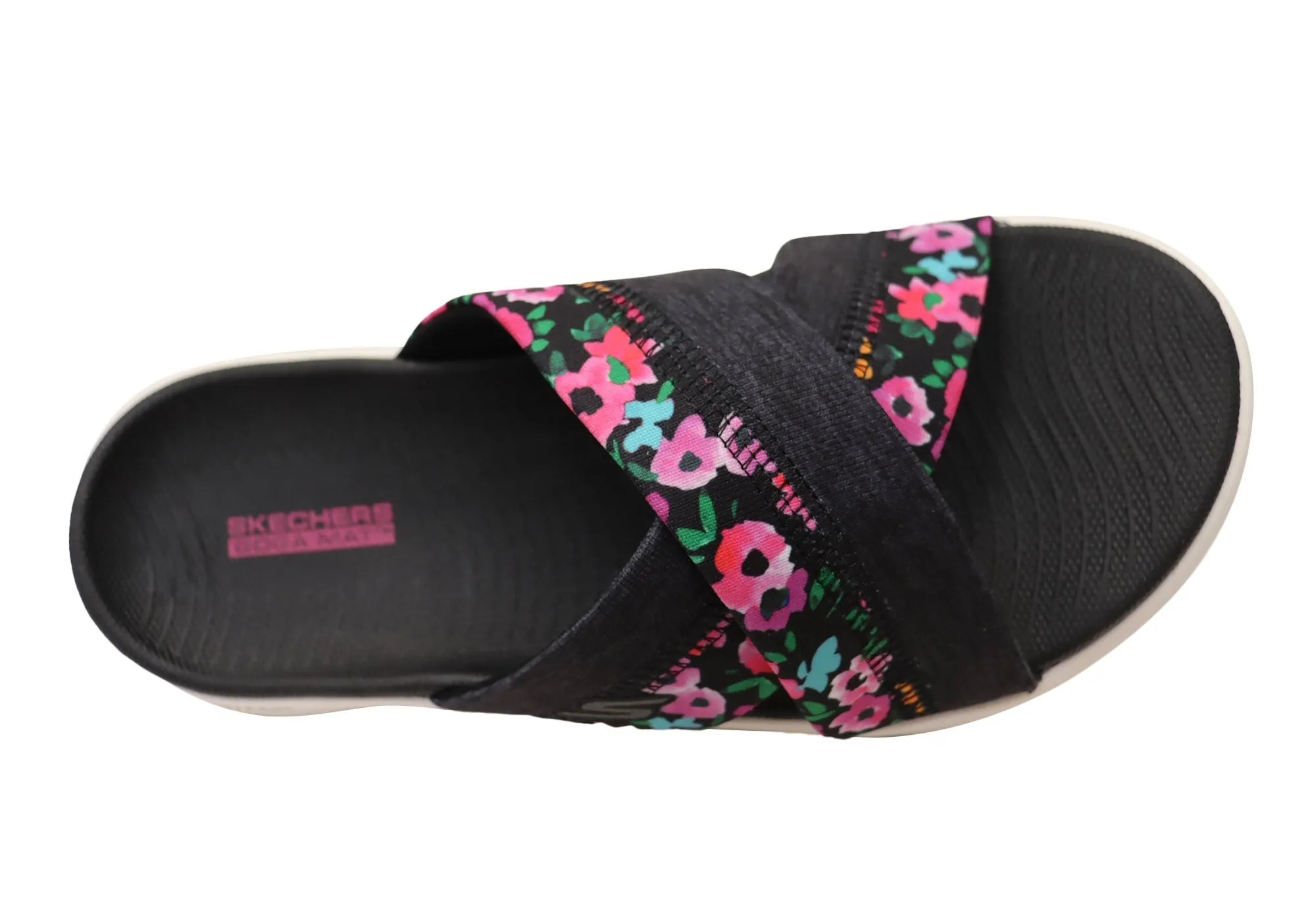 Skechers Womens GOWalk Flex Blossoms Comfortable Slides Sandals