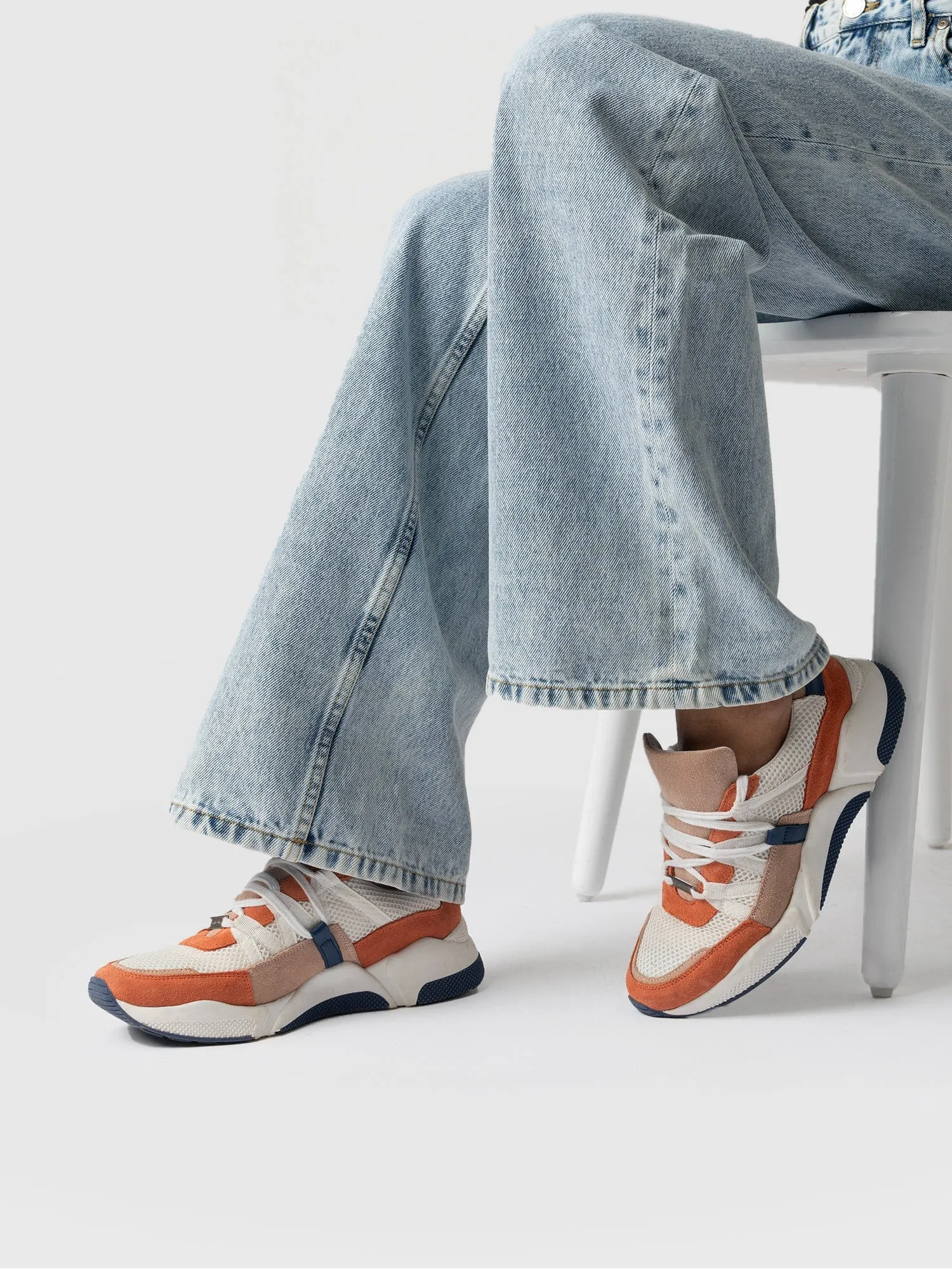 Sutton Sneaker - Navy/Orange