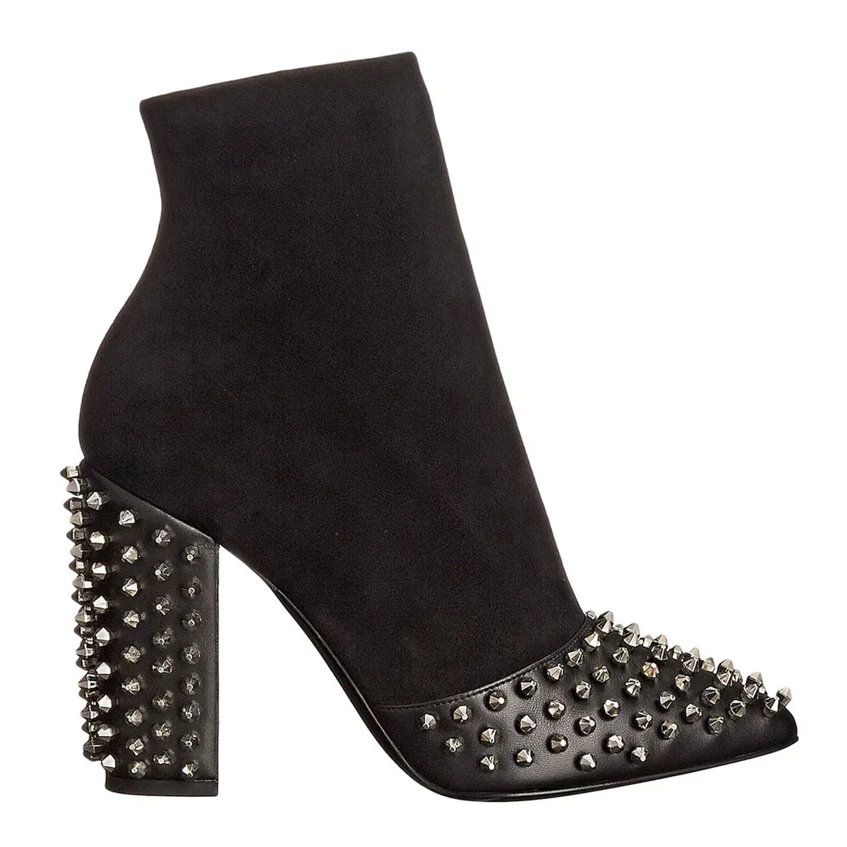 Trend4us Women's Studded Block Heel Ankle Boots