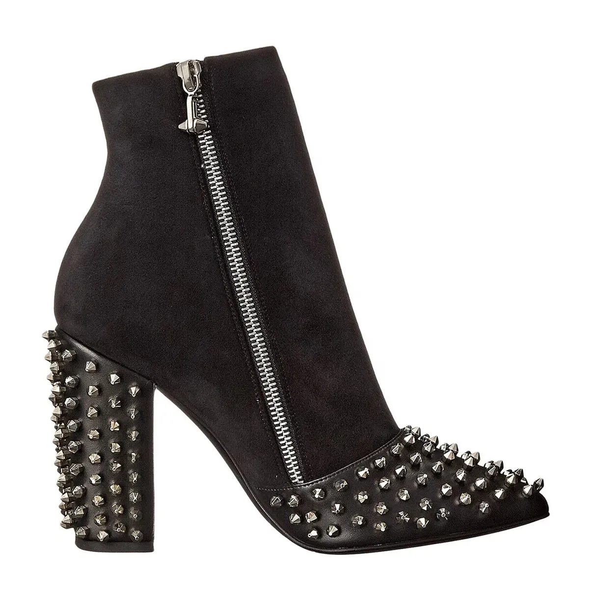 Trend4us Women's Studded Block Heel Ankle Boots