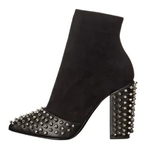 Trend4us Women's Studded Block Heel Ankle Boots