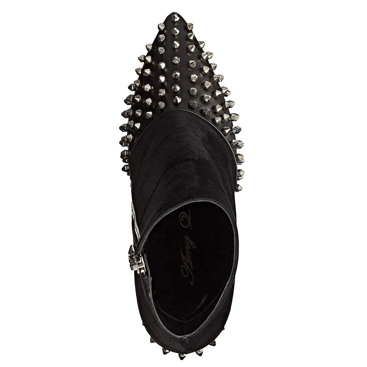 Trend4us Women's Studded Block Heel Ankle Boots