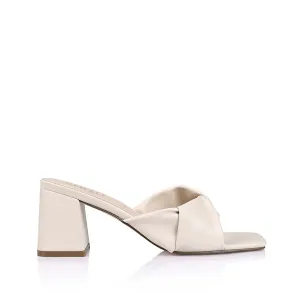 Verali Shoes - Stella Block Heel Mules (Bone Smooth)