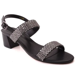 Women “HANNAH” Open Toe Block Heel Adjustable Buckle Closure Designed Strap Sandals