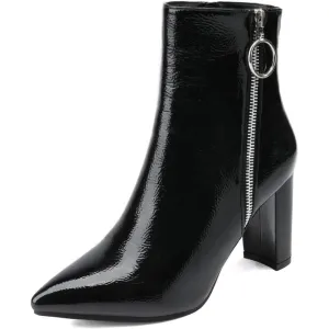 Zippered Pointed Pattern Boots